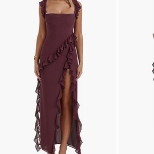 Ariela Ruffle Side Slit Gown